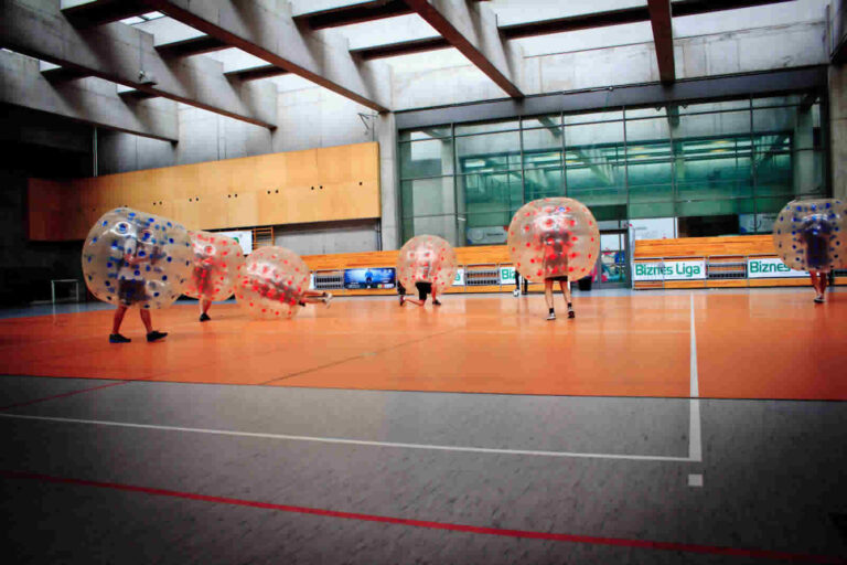 Bubble football match at Com Com Zone in Krakow