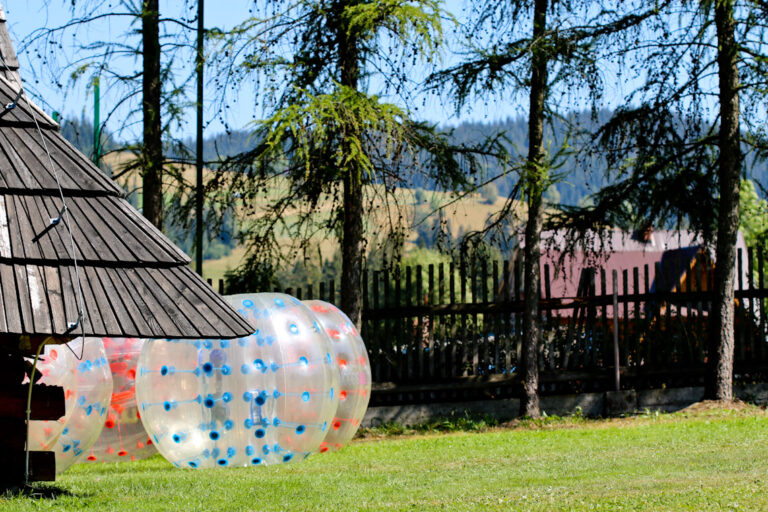 Tumbling in an inflatable ball – bubble football